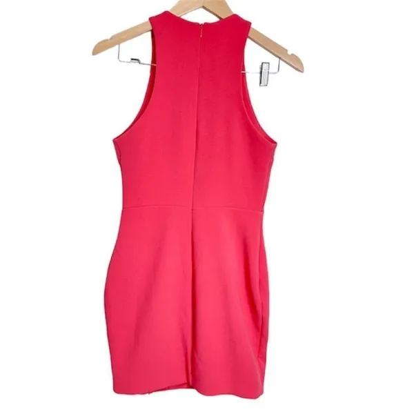 Bec &‎ Bridge Hot Pink Sleeveless Mini Sheath Dress Front Zipper Detail Size 2 - Image 3