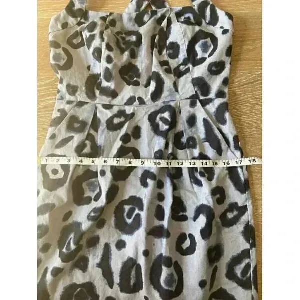 Vince Camuto Blue Leopard Cotton Dress‎ Size 10 - Image 12