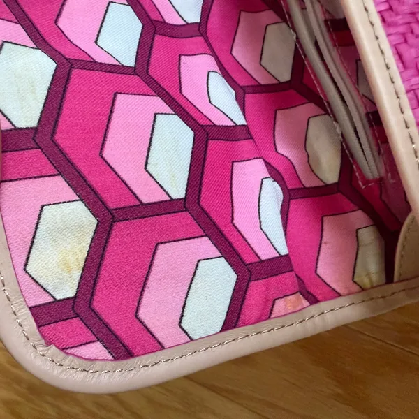 Juicy Couture Woven Clutch Purse with Pom Pom Accent Party Bag‎ - Image 9
