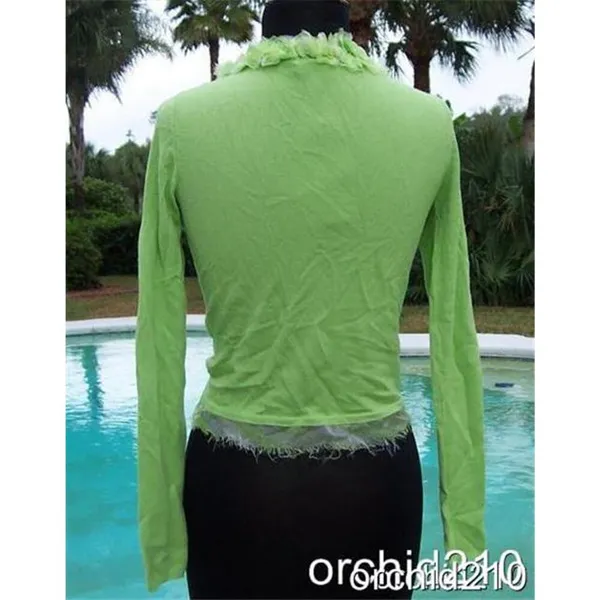 Cache Apple Green Embellished Hidden Bead Rhinestone Shrug Wrap Top New $118 NWT - Image 4