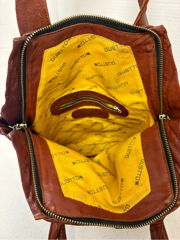 Vintage Gustto Leather Hobo Slouchy Shoulder Bag - Image 7