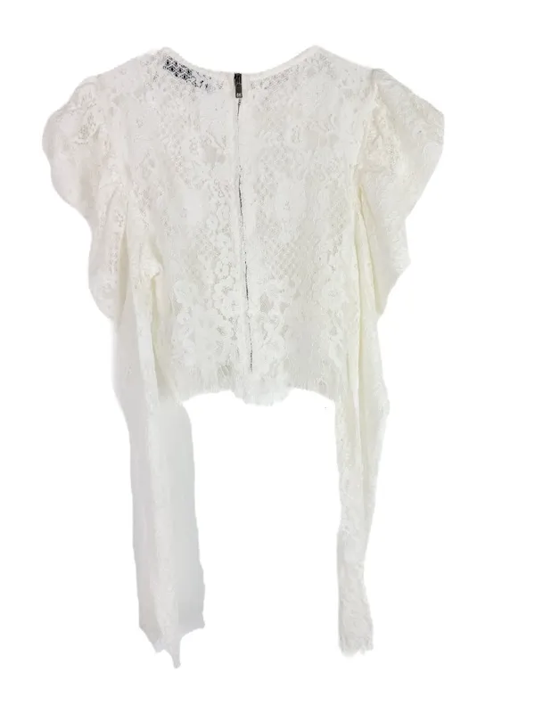 NWOT Naked Wardrobe The Statement Puff Sleeve Lace Crop Top Size Small S NEW - Image 9
