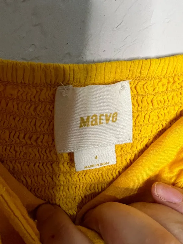 Maeve Arcadia Yellow Ruffled Spaghetti-Strap Tiered‎ Boho Maxi Dress - Image 8