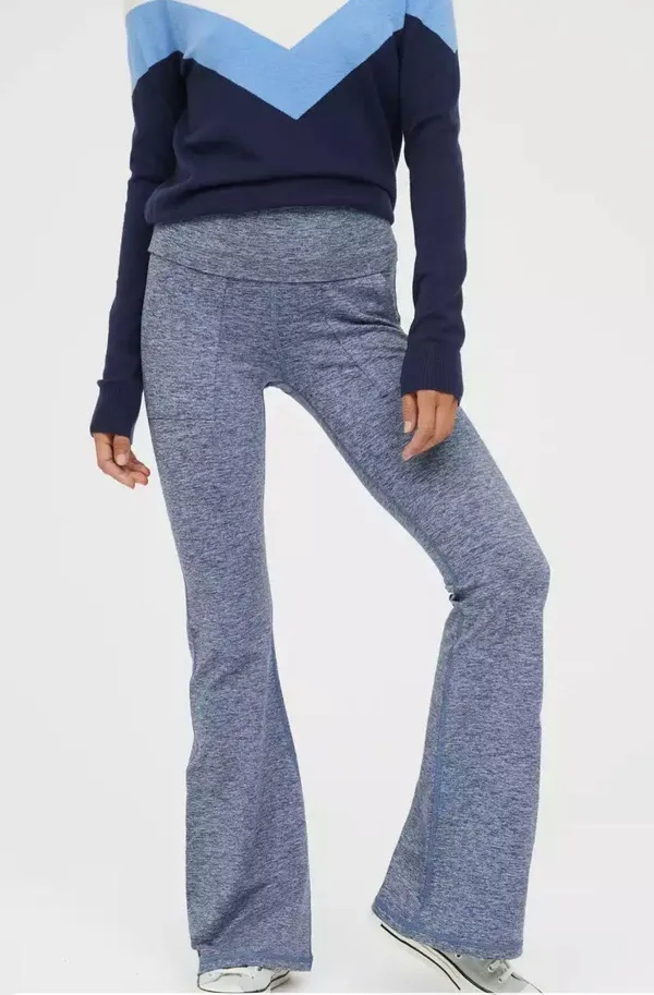 Aerie XS REGULAR OFFLINE By The Hugger High Waisted Foldover Flare Legging BNWTS $55.00 NEW - Image 5