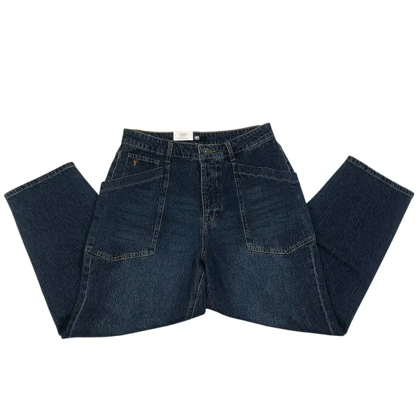 FRYE Medium Wash Barrel Jean Women 6 Blue Everyday Stylish Boho Travel City NWT - Image 4