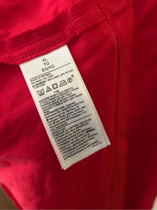 GAP Linen‎ Blend Mini Dress Bright Red Sleeveless Square Neck NWT Size XL - Image 6