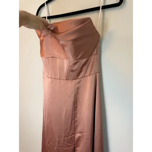 After Six Copper Penny Satin Convertable Gown Size 4 $269 6898 NEW - Image 13