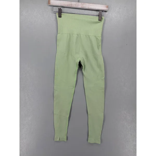 Kimberly C Womens Leggings‎ Sage Green High Waisted Seamless Ribbed Small - Image 2