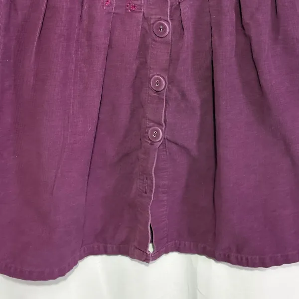 Vtg April Cornell Top Button Up Corduroy Burgundy Purple Embroidered M Cottage - Image 3