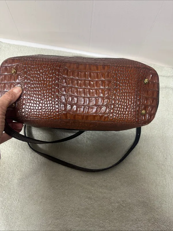 Brahmin Black and Brown Leather Crossbody Satchel-Crossbody - Image 5