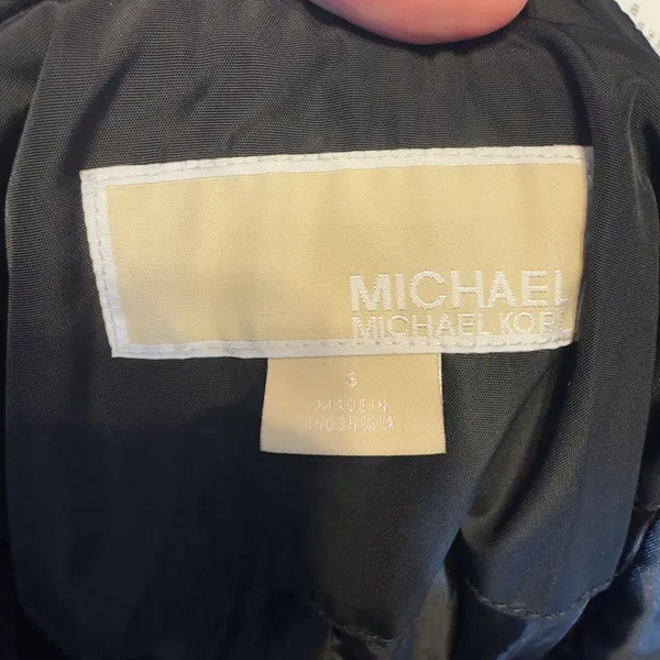 1545 | Michael‎ Kors Hooded Anorak Rain Jacket Gold Hardware Black Womens S - Image 7