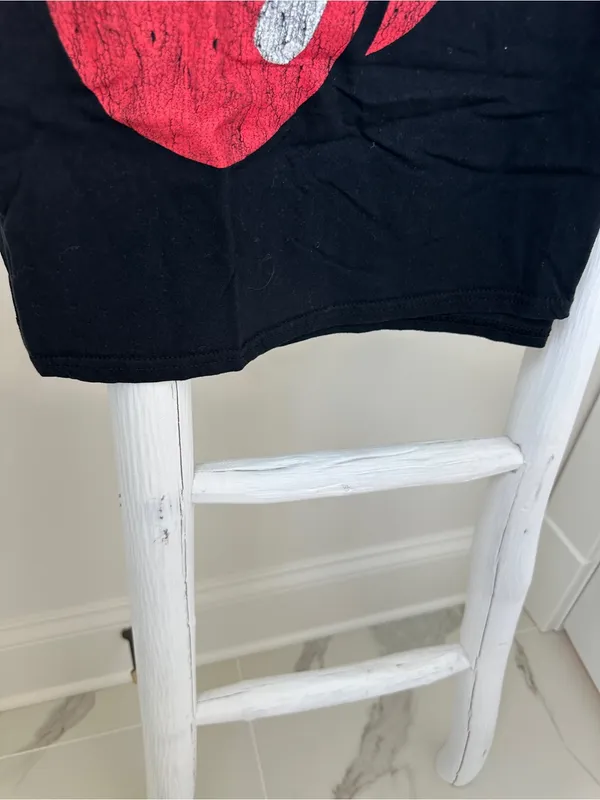 The Rolling Stones Black Cotton Tee with Red Tongue Graphic Size Medium - Image 4