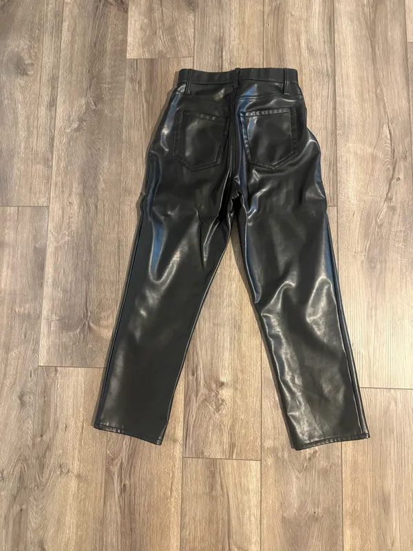 Abercrombie Curve Love Leather Straight Pants - Image 5
