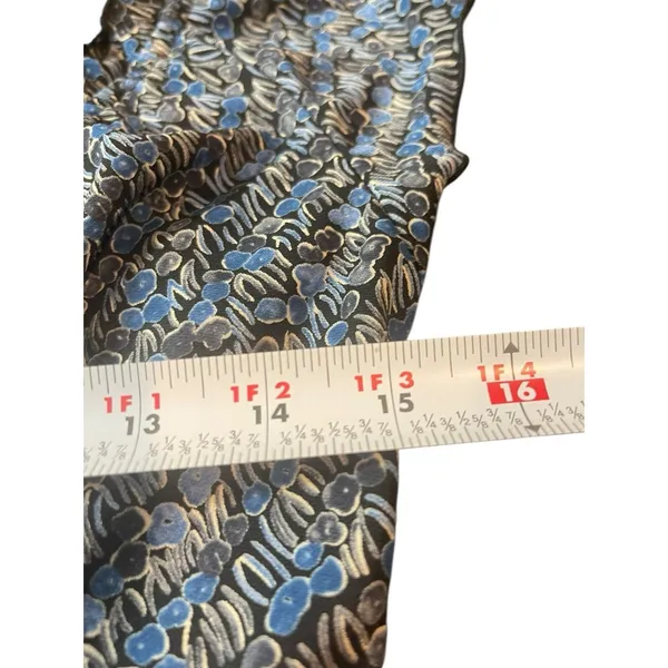 VTG Y2K Byer Too USA Made Blue Gray Floral Sleeveless Ruffle V-neck Dress M - Image 11