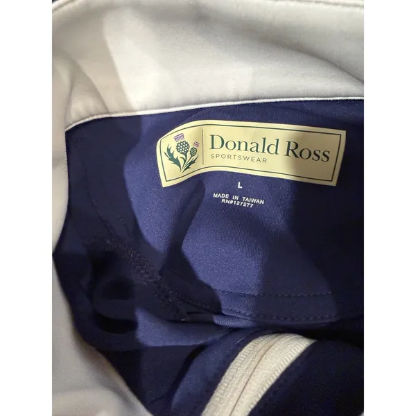 Donald Ross Quarter Zip Large Pullover Sweater Blue Golf Stretch - Image 7