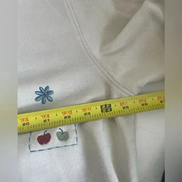 Vintage Grandma style Extra Shenanigans Button Front Embroidered‎ Apples 2X 0186 - Image 8