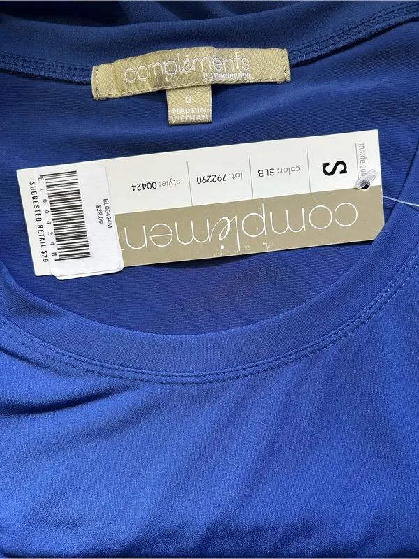 Complements Women’s Sleeveless Blue Tank Top SM NWT - Image 8
