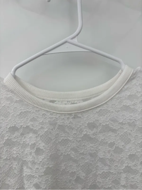 Aerie white lace short sleeve tshirt - Image 3