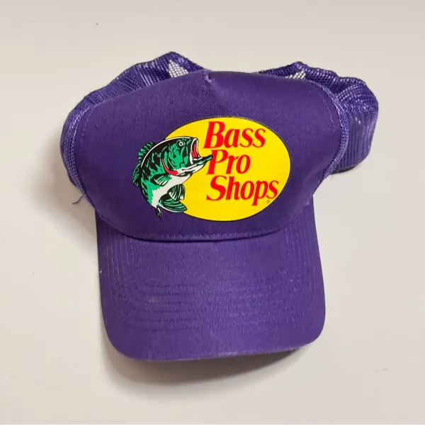 Bass Pro Shops Solid Violet Mesh Sporty Style Outdoors Trucker Snapback Hat - Image 2