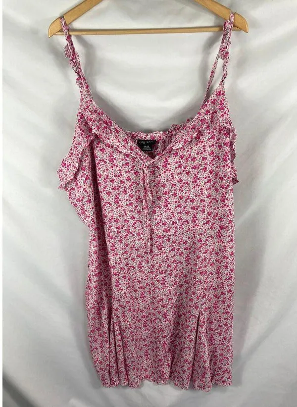 City Chic Foolish Ditsy Dress in Blush Size XXL / 24 - Image 3