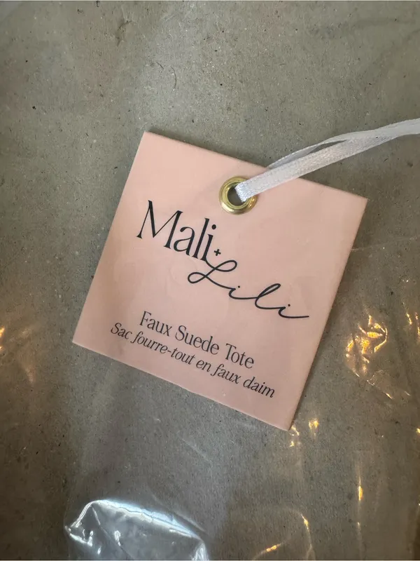Mali + Lili Faux Suede Tote in Dark Brown $98 Retail NWT - Image 5