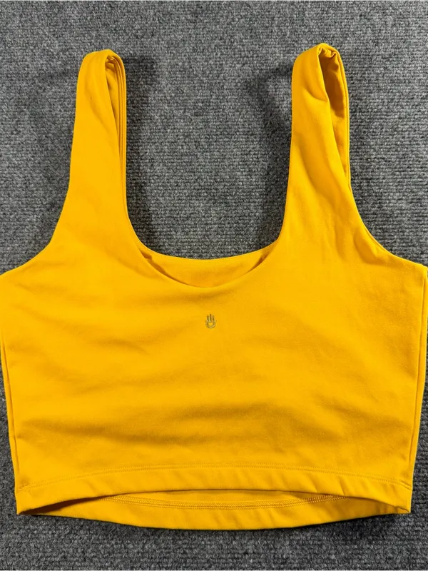 Spiritual Gangster Sports Bra Crop Top Mustard Yellow Size Small - Image 4