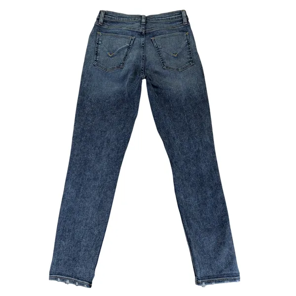 Hudson Lana Boyfriend Mid Rise Straight Leg Distressed Jeans Dark Wash‎ Size 25 - Image 2