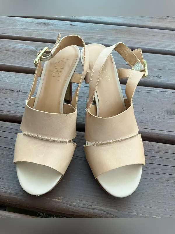 Franco Sarto Neutral Beige Open-Toe Slingback Heels🌷🌷 - Image 12