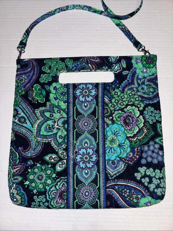 Vera Bradley Blue Rhapsody Cotton Tote Paisley Floral Design Handle And Strap - Image 2