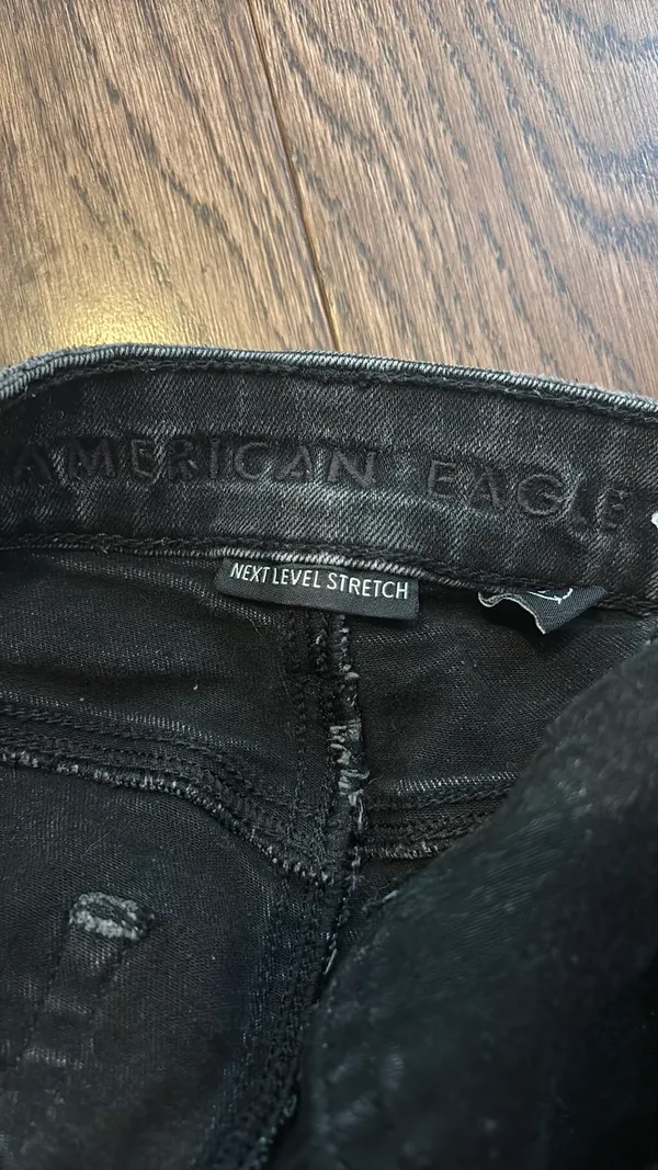American Eagle Outfitters Jean Shorts Black Ripped - Image 4