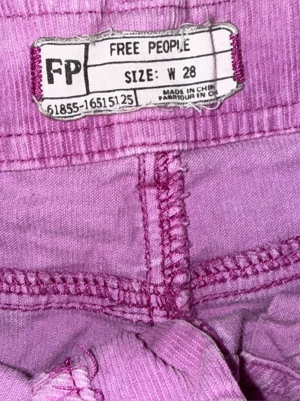 Free People Frayed Hem corduroy Shorts Purple Size 28 Boho - Image 4