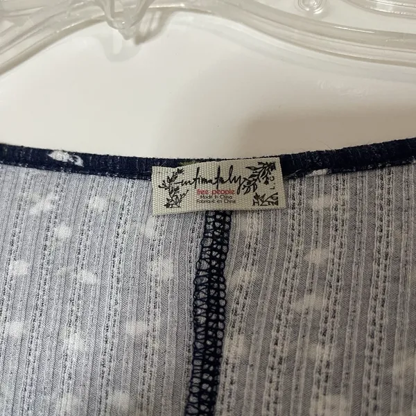 Free People Intimately navy blue floral long john romper pajama size large - Image 6