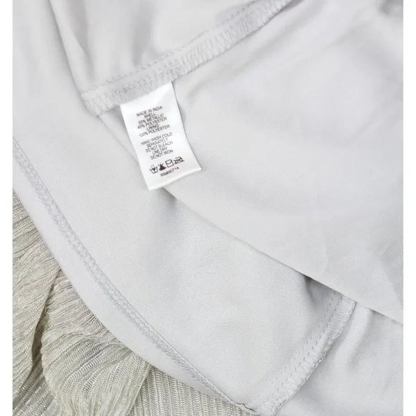 NWT 1. STATE Womens Metallic Crinkled Tiered V-Neck Dress Silver Gray / Gold XS - Image 8