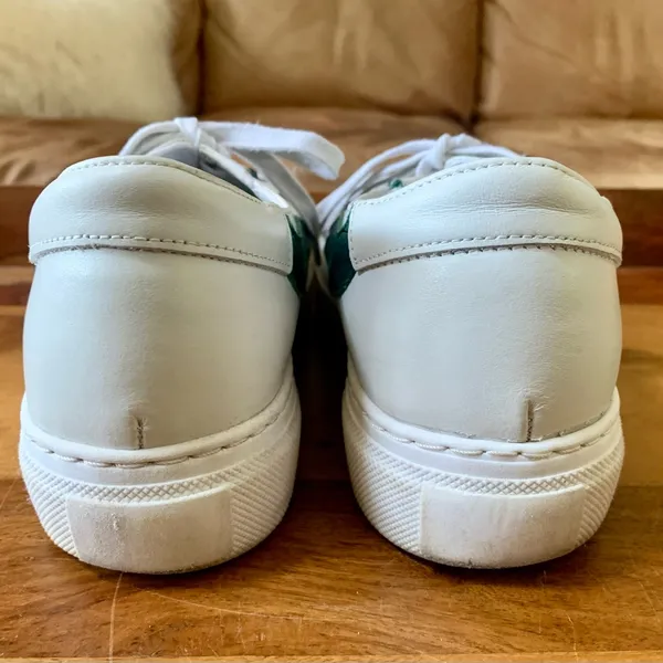 ABLE White/Green Leather Sneakers White Size 11 - Image 4