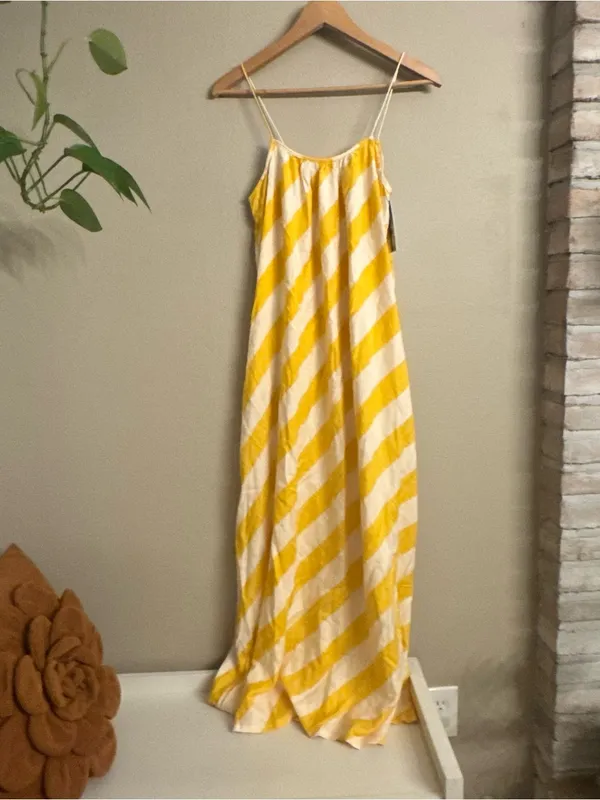 COMPANIA FANTASTICA Striped Maxi‎ Slip Dress - Image 2