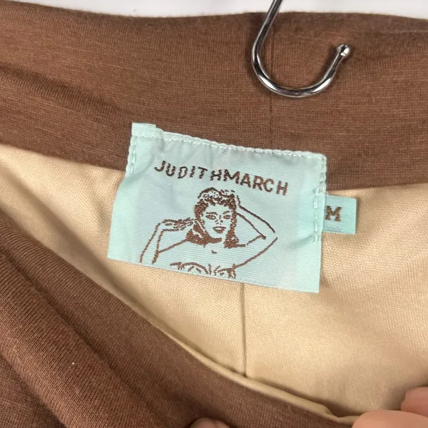 Judith March fold over wide leg printed pants size medium - Image 2