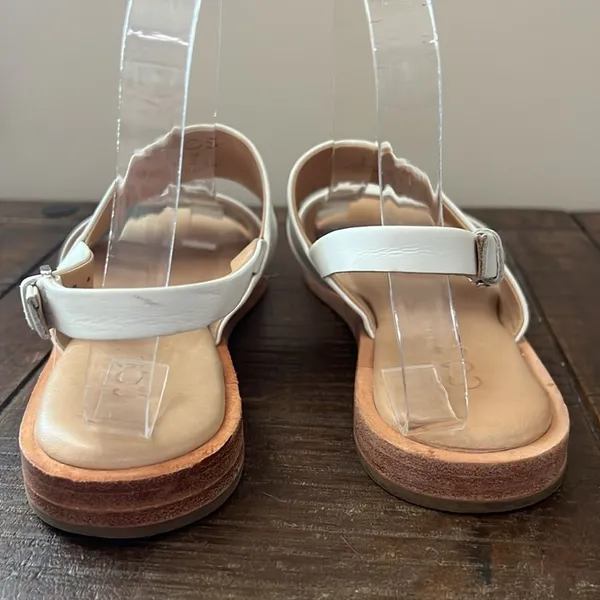 COS Sandals‎ Double Strap Flat White Leather Size US 8 - Image 8