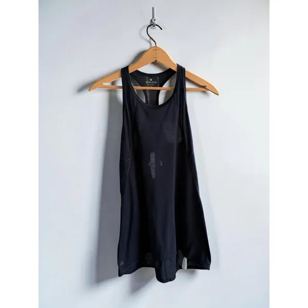 Athleta Womens Navy Blue Racerback Workout Tank Top Size S Cutout Back‎ - Image 3