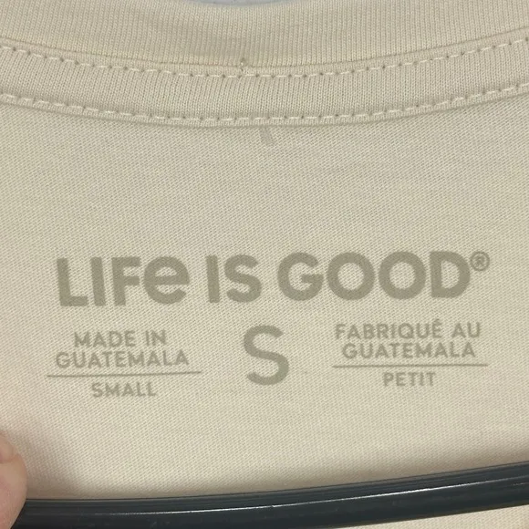 Life Is Good Womens Small Beige Margarita Graphic V Neck‎ T Shirt NWT Casual - Image 6