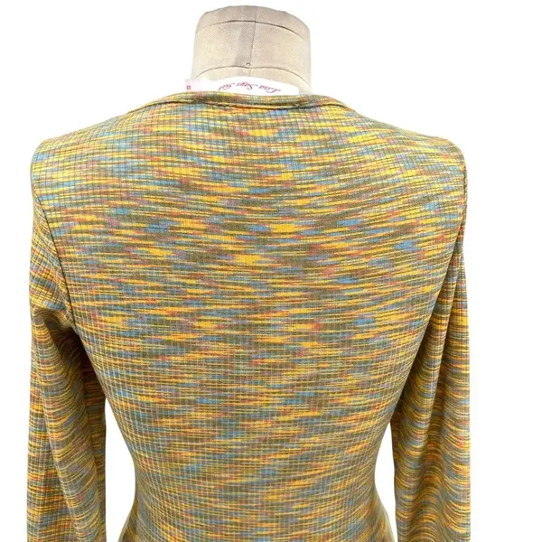 Lisa Says Gah Lotta Long Sleeve Ribbed Space Dye‎ Minidress In Honeydew Size XS - Image 10