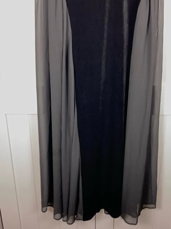 NOTUS Evening Gown Womens M Black Velvet Sheer Maxi Dress Formal Holiday NWT - Image 11