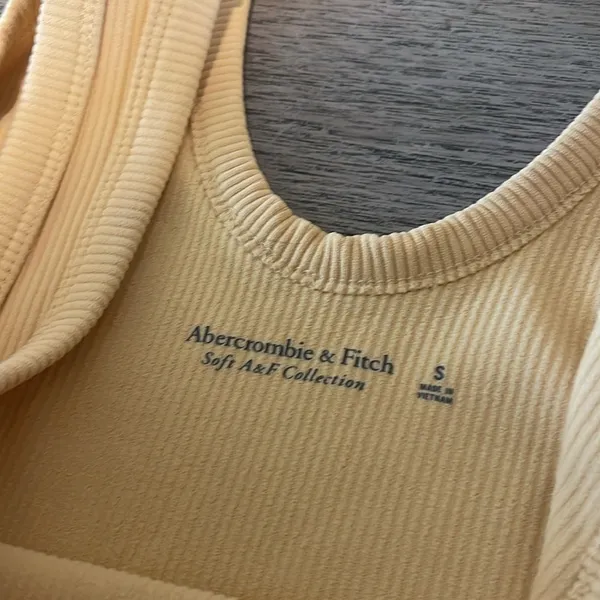 Abercrombie & Fitch Pale Yellow Orange Ribbed Bodysuit S - Image 2