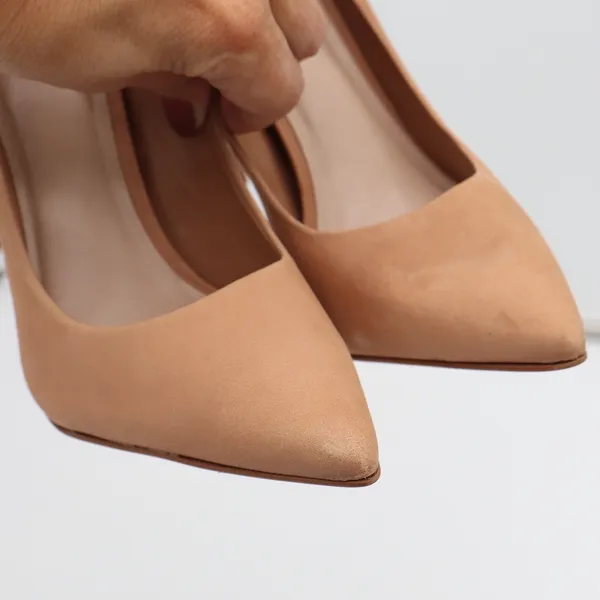 Aldo Pumps Womens 8.5 Pointed Toe Stiletto Tan Faux Suede Heels Good - Image 9