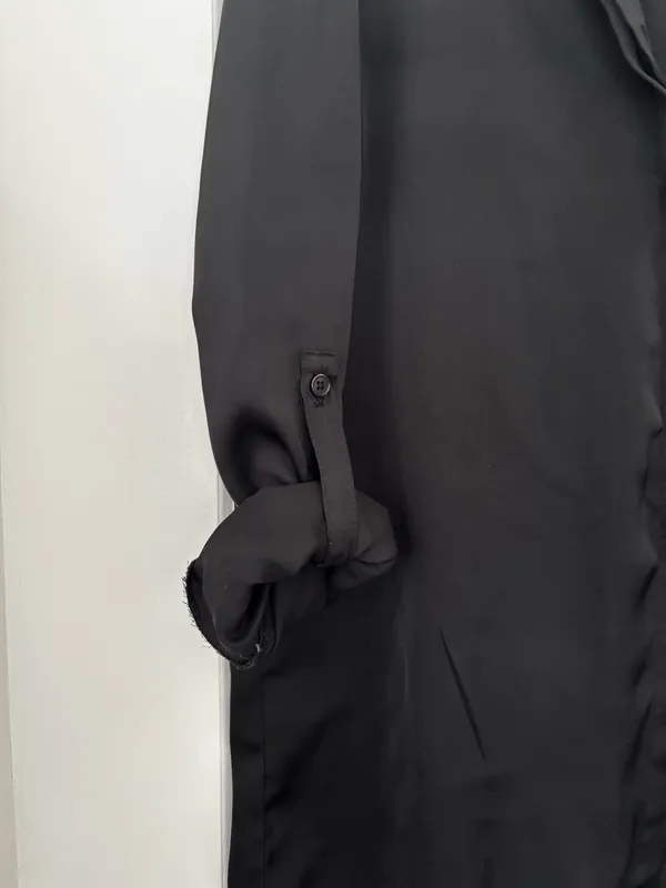 Candidly Chan black satin button down - Image 4