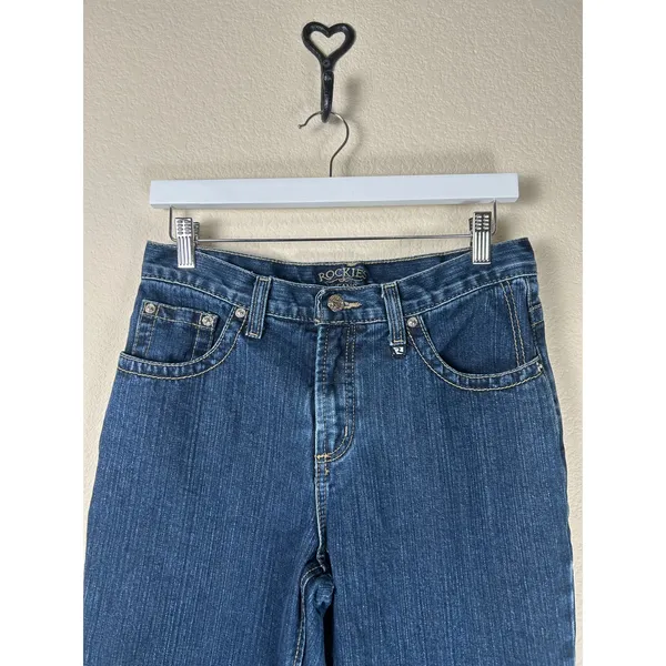 Vintage Rockies Jeans Women's Size 8 Long Dark Wash Denim Western Cowgirl - Image 2