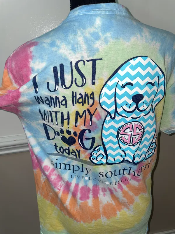 Simply Southern I Just Want To Hang With My Dog Short Sleeve Tee Size Medium - Image 3