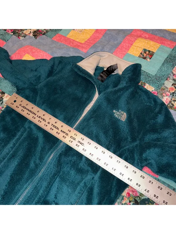 The North Face $120 Woman’s Medium teal fleece zip jacket Outdoor Or Casual - Image 9