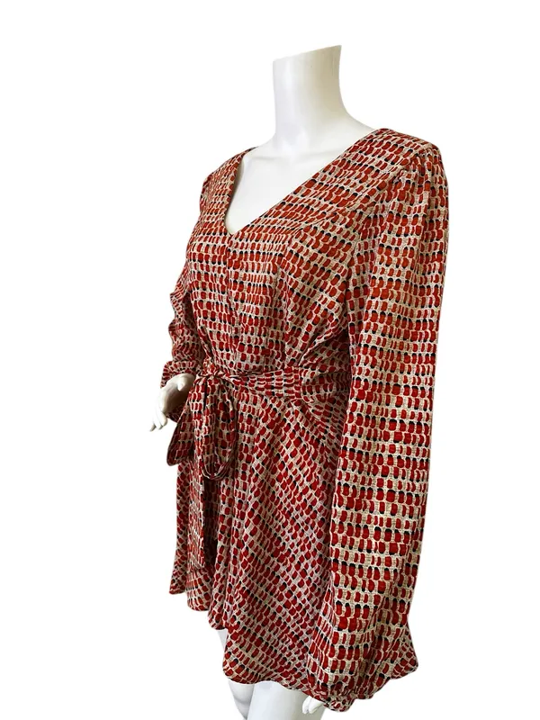 Women’s Altari’d State Patterned V-Neck Tie-Waist Romper - Image 5