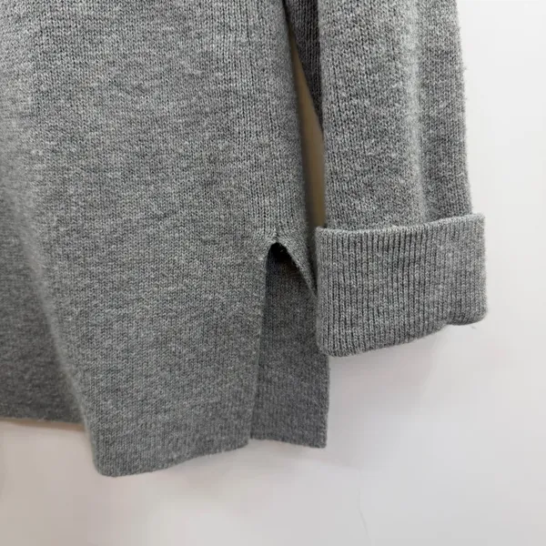 Talbots Petite Lambswool Sweater Blazer SP Gray Knit Jacket Quiet Luxury - Image 6