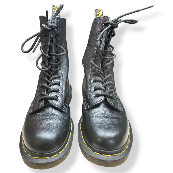 Dr Martens 1490 Boots Black Virginia Leather 10 Eye Grunge Punk Goth Womens 5 - Image 4